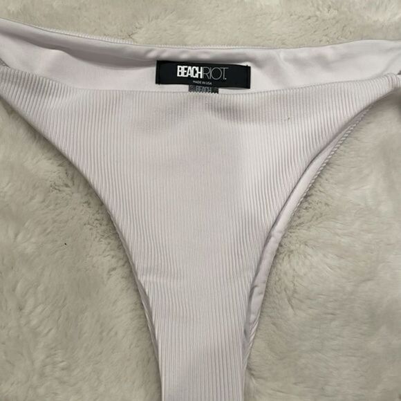 Free People Beach Riot Soliel Bikini Bottoms Ties White Large - Picture 2 of 7